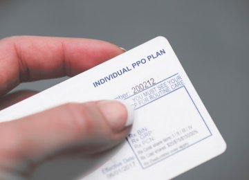 Health insurance card (Individual PPO Plan)