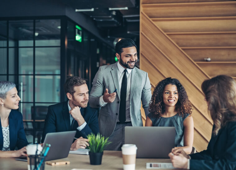 Brokers in a meeting